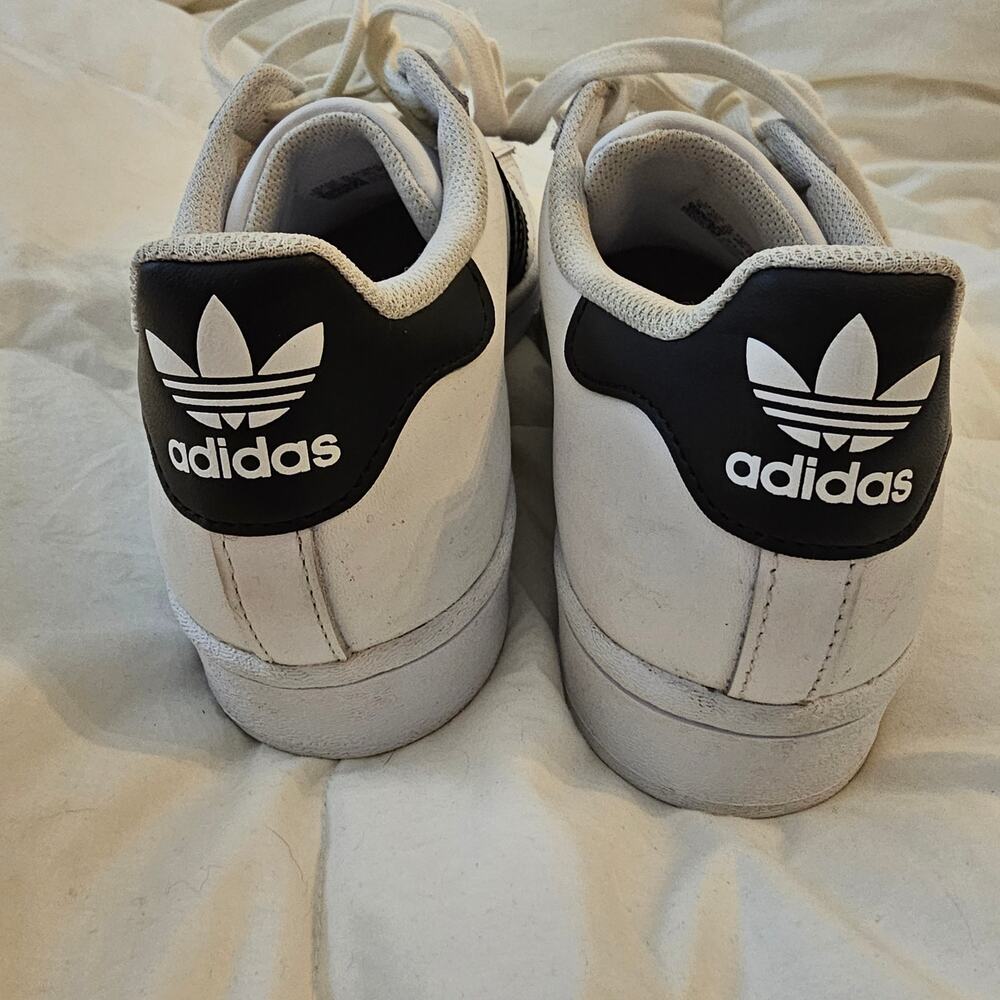 Adidas Superstar White Black Stripe Shell Toe Sneakers Women’s 8 Missing Insoles - Picture 4 of 6